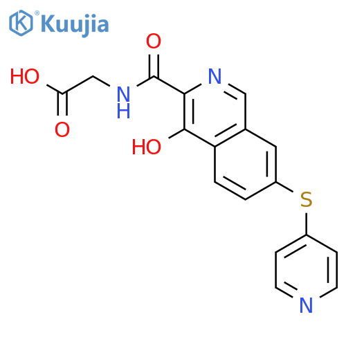 Glycine, N-[[4-hydroxy-7-(4-pyridinylthio)-3-isoquinolinyl]carbonyl]- structure