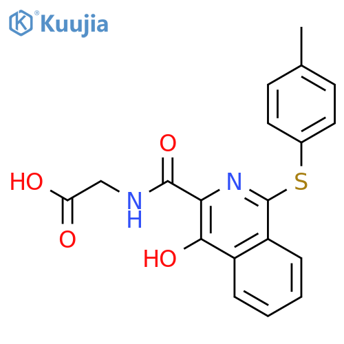 GLYCINE, N-[[4-HYDROXY-1-[(4-METHYLPHENYL)THIO]-3-ISOQUINOLINYL]CARBONYL]- structure