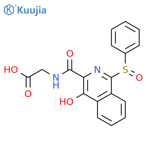 Glycine, N-[[4-hydroxy-1-(phenylsulfinyl)-3-isoquinolinyl]carbonyl]- structure