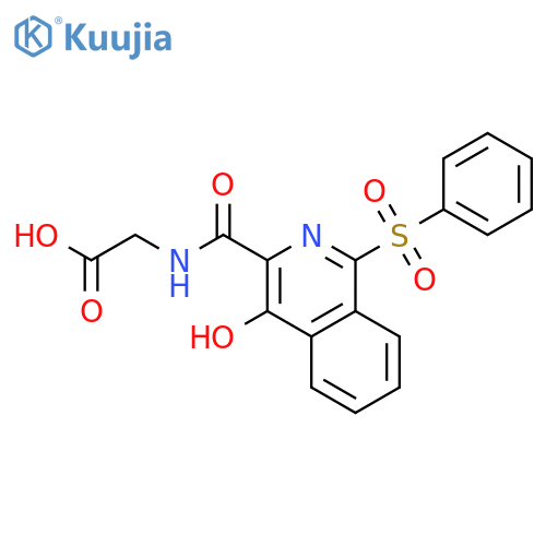 GLYCINE, N-[[4-HYDROXY-1-(PHENYLSULFONYL)-3-ISOQUINOLINYL]CARBONYL]- structure