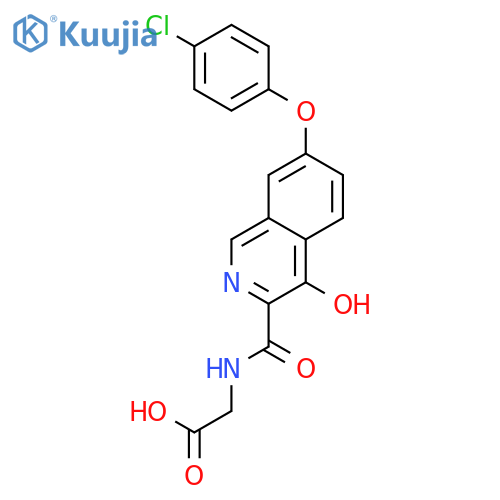 Glycine, N-[[7-(4-chlorophenoxy)-4-hydroxy-3-isoquinolinyl]carbonyl]- structure