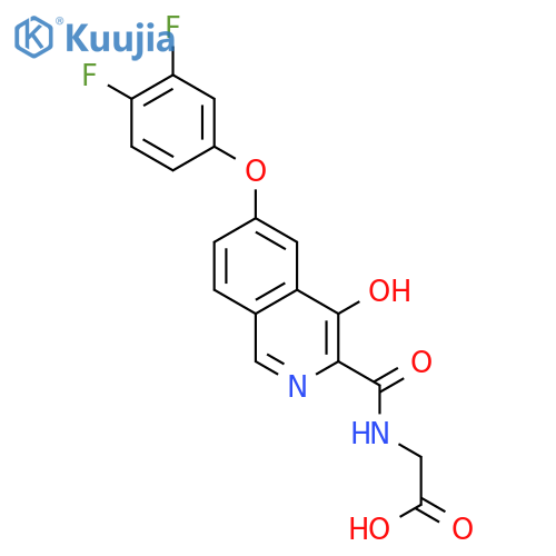 Glycine, N-[[6-(3,4-difluorophenoxy)-4-hydroxy-3-isoquinolinyl]carbonyl]- structure