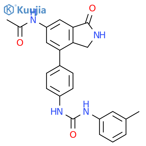Acetamide,N-[2,3-dihydro-7-[4-[[[(3-methylphenyl)amino]carbonyl]amino]phenyl]-3-oxo-1H-isoindol-5-yl]- structure