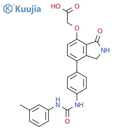 Acetic acid,[[2,3-dihydro-7-[4-[[[(3-methylphenyl)amino]carbonyl]amino]phenyl]-3-oxo-1H-isoindol-4-yl]oxy]- structure