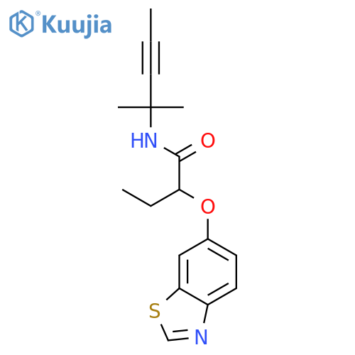 Butanamide, 2-(6-benzothiazolyloxy)-N-(1,1-dimethyl-2-butynyl)- structure