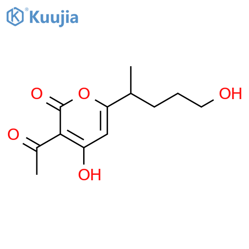 2H-PYRAN-2-ONE, 3-ACETYL-4-HYDROXY-6-(4-HYDROXY-1-METHYLBUTYL)- structure
