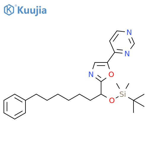 Pyrimidine,4-[2-[1-[[(1,1-dimethylethyl)dimethylsilyl]oxy]-7-phenylheptyl]-5-oxazolyl]- structure