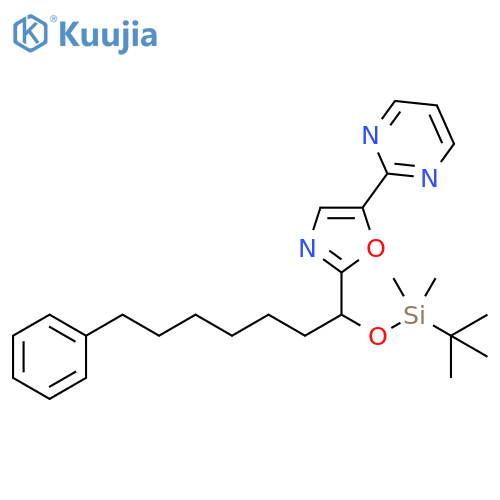 Pyrimidine,2-[2-[1-[[(1,1-dimethylethyl)dimethylsilyl]oxy]-7-phenylheptyl]-5-oxazolyl]- structure