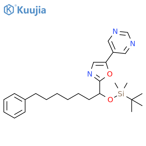 Pyrimidine,5-[2-[1-[[(1,1-dimethylethyl)dimethylsilyl]oxy]-7-phenylheptyl]-5-oxazolyl]- structure