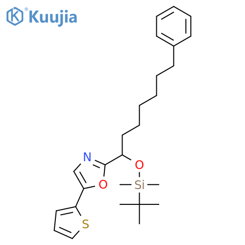 Oxazole,2-[1-[[(1,1-dimethylethyl)dimethylsilyl]oxy]-7-phenylheptyl]-5-(2-thienyl)- structure
