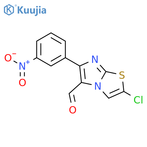 IMIDAZO[2,1-B]THIAZOLE-5-CARBOXALDEHYDE, 2-CHLORO-6-(3-NITROPHENYL)- structure