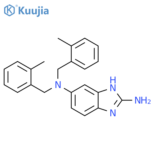 1H-BENZIMIDAZOLE-2,5-DIAMINE, N5,N5-BIS[(2-METHYLPHENYL)METHYL]- structure