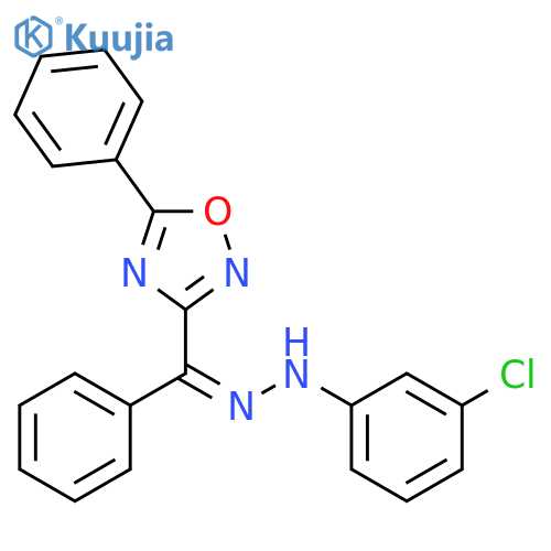 Methanone, phenyl(5-phenyl-1,2,4-oxadiazol-3-yl)-, (3-chlorophenyl)hydrazone, (1Z)- (9CI) structure