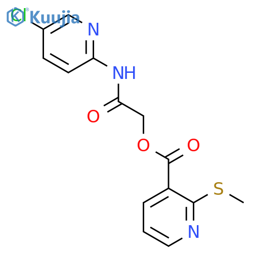 [2-[(5-Chloropyridin-2-yl)amino]-2-oxoethyl] 2-methylsulfanylpyridine-3-carboxylate structure