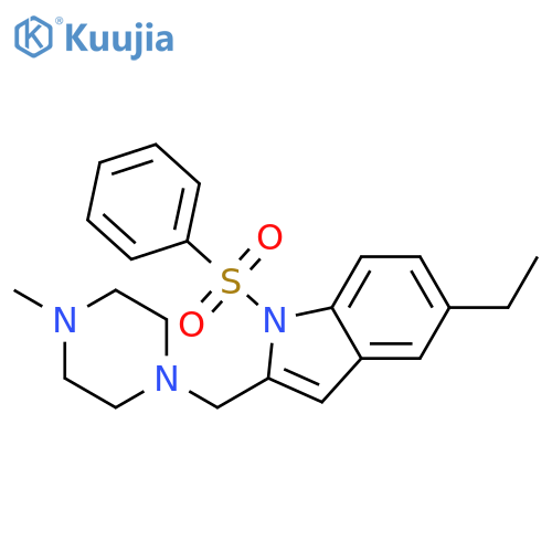 1H-Indole, 5-ethyl-2-[(4-methyl-1-piperazinyl)methyl]-1-(phenylsulfonyl)- structure