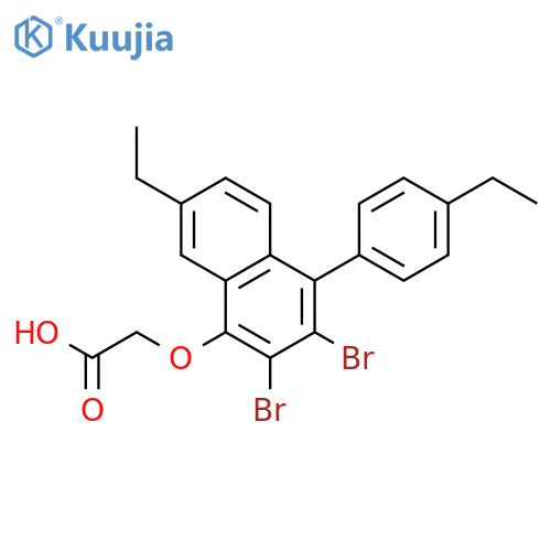 {[2,3-Dibromo-7-ethyl-4-(4-ethylphenyl)naphthalen-1-yl]oxy}acetic acid structure