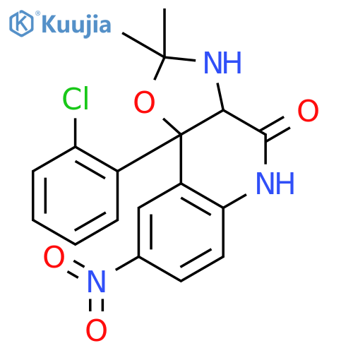 9b-(2-Chlorphenyl)-2,2-dimethyl-8-nitro-2,3,3a,9b-tetrahydro-5H-oxazolo[4,5-c]chinolin-4-on structure