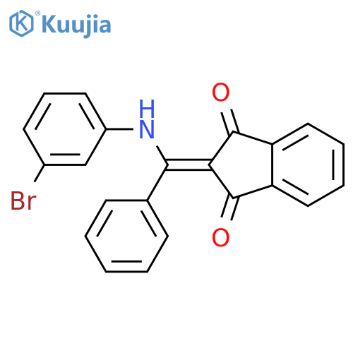 1H-Indene-1,3(2H)-dione,2-[[(3-bromophenyl)amino]phenylmethylene]- structure