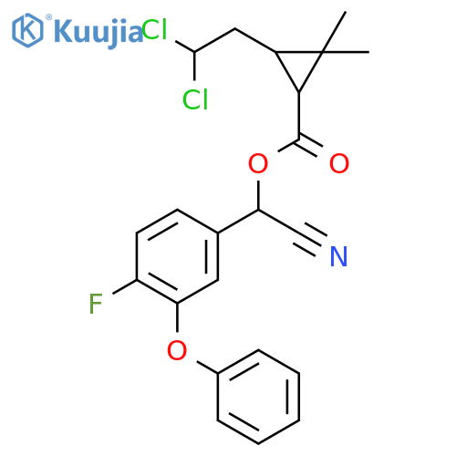 cyano(4-fluoro-3-phenoxyphenyl)methyl 3-(2,2-dichloroethyl)-2,2-dimethylcyclopropanecarboxylate structure