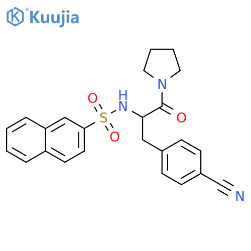 2-Naphthalenesulfonamide, N-[1-[(4-cyanophenyl)methyl]-2-oxo-2-(1-pyrrolidinyl)ethyl]- structure