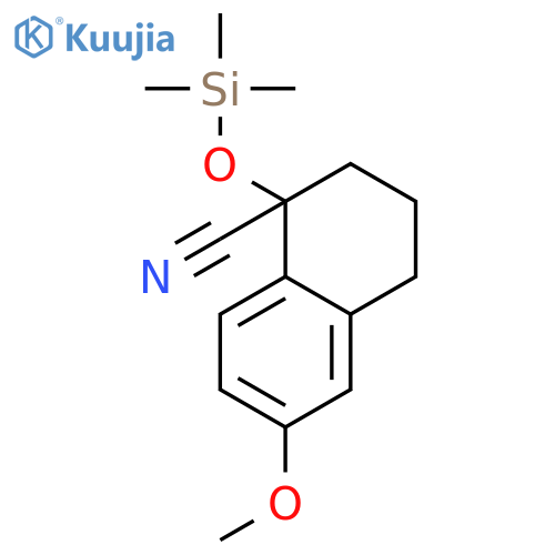 6-methoxy-1-[(trimethylsilyl)oxy]-1,2,3,4-tetrahydronaphthalene-1-carbonitrile structure