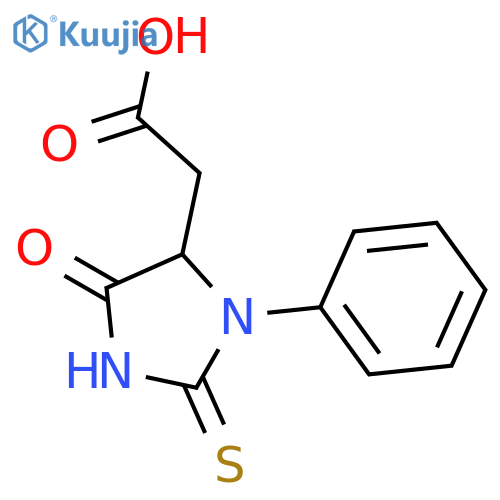 (5-Oxo-3-phenyl-2-thioxo-imidazolidin-4-yl)-aceticacid structure