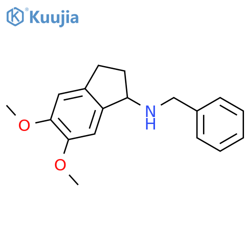 1H-INDEN-1-AMINE, 2,3-DIHYDRO-5,6-DIMETHOXY-N-(PHENYLMETHYL)- structure