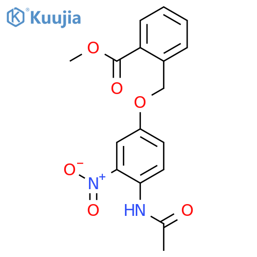 methyl 2-{[4-(acetylamino)-3-nitrophenoxy]methyl}benzoate structure