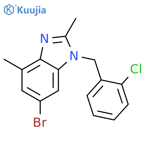 1H-Benzimidazole, 6-bromo-1-[(2-chlorophenyl)methyl]-2,4-dimethyl- structure