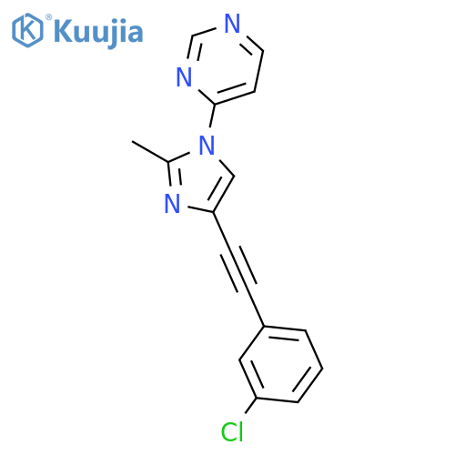 Pyrimidine, 4-[4-[(3-chlorophenyl)ethynyl]-2-methyl-1H-imidazol-1-yl]- structure