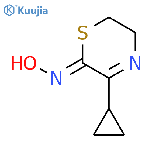 2H-1,4-Thiazin-2-one, 3-cyclopropyl-5,6-dihydro-, oxime structure