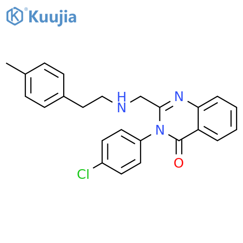 3-(4-chlorophenyl)-2-({[2-(4-methylphenyl)ethyl]amino}methyl)quinazolin-4(3H)-one structure