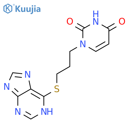 2,4(1H,3H)-Pyrimidinedione, 1-[3-(1H-purin-6-ylthio)propyl]- structure