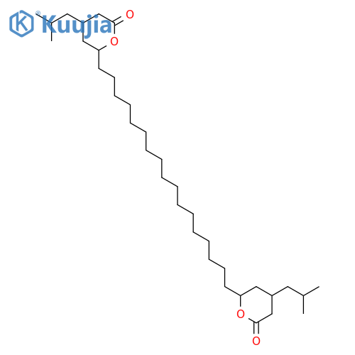 6,6'-heptadecane-1,17-diylbis[4-(2-methylpropyl)tetrahydro-2H-pyran-2-one] structure