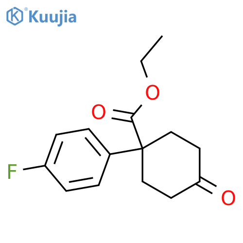 Cyclohexanecarboxylic Acid, 1-(4-fluorophenyl)-4-oxo-, ethyl ester structure
