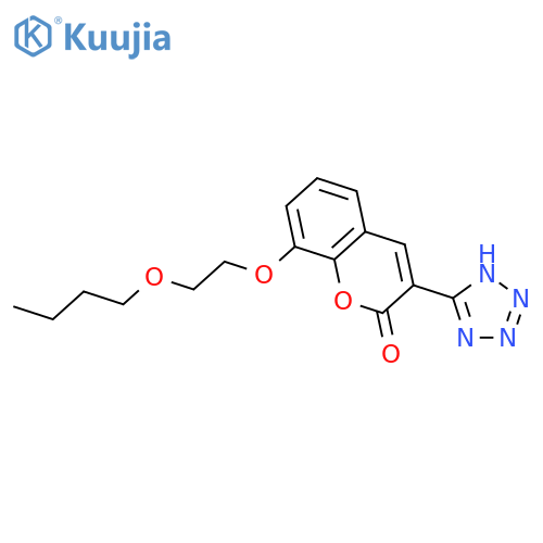 2H-1-Benzopyran-2-one, 8-(2-butoxyethoxy)-3-(1H-tetrazol-5-yl)- structure