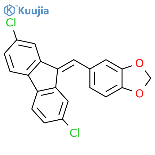 1,3-Benzodioxole, 5-[(2,7-dichloro-9H-fluoren-9-ylidene)methyl]- structure