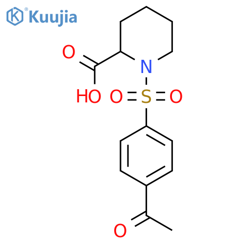 1-[(4-acetylphenyl)sulfonyl]piperidine-2-carboxylic acid structure