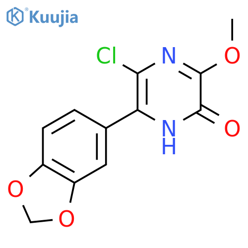 2(1H)-Pyrazinone, 6-(1,3-benzodioxol-5-yl)-5-chloro-3-methoxy- structure