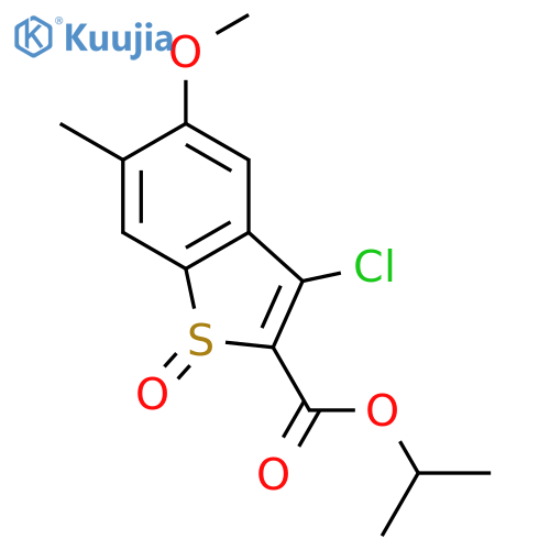 Benzo[b]thiophene-2-carboxylic acid, 3-chloro-5-Methoxy-6-Methyl-, 1-Methylethyl ester, 1-oxide structure