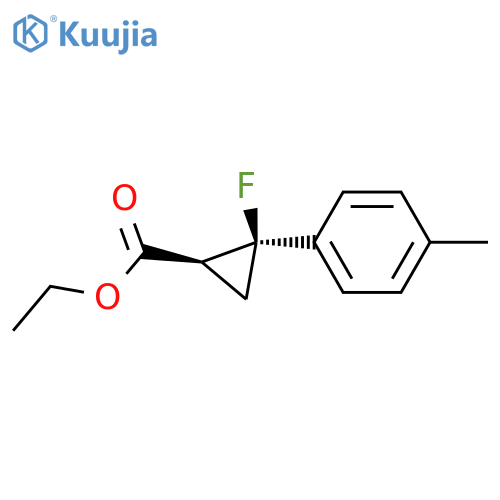 Cyclopropanecarboxylicacid, 2-fluoro-2-(4-methylphenyl)-, ethyl ester, (1R,2R)-rel- structure