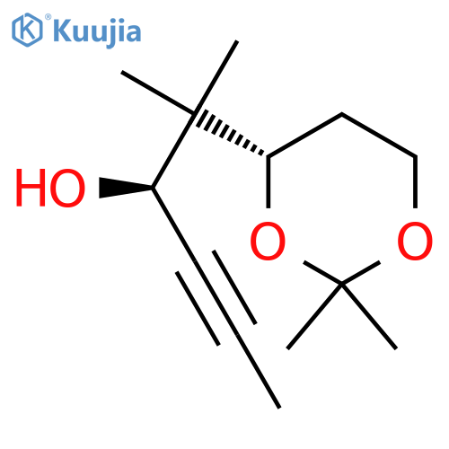 1,3-Dioxane-4-ethanol,bta,bta,2,2-tetramethyl-alpha-1-propynyl-,(alphaS,4S)-(9CI) structure