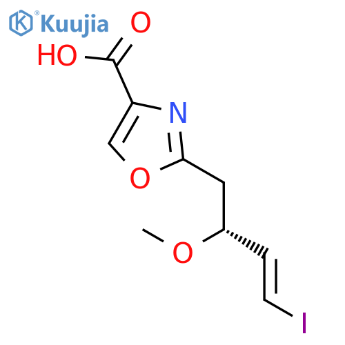 4-OXAZOLECARBOXYLIC ACID, 2-[(2R,3E)-4-IODO-2-METHOXY-3-BUTENYL]- structure