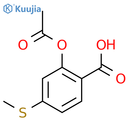 Benzoic acid, 2-(acetyloxy)-4-(methylthio)- structure