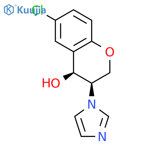 2H-1-BENZOPYRAN-4-OL, 6-CHLORO-3,4-DIHYDRO-3-(1H-IMIDAZOL-1-YL)-, CIS- structure