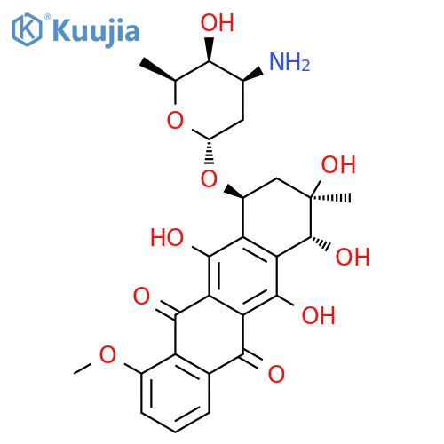 5,12-Naphthacenedione,10-[(3-amino-2,3,6-trideoxy-a-L-lyxo-hexopyranosyl)oxy]-7,8,9,10-tetrahydro-6,7,8,11-tetrahydroxy-1-methoxy-8-methyl-,(7R,8R,10S)- structure