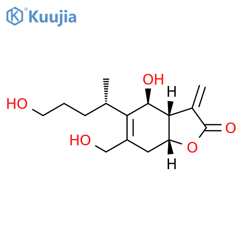 2(3H)-Benzofuranone, 3a,4,7,7a-tetrahydro-4-hydroxy-6-(hydroxymethyl)-5-[(1S)-4-hydroxy-1-methylbutyl]-3-methylene-, (3aS,4S,7aR)- structure
