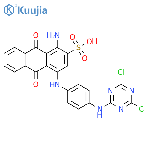 2-Anthracenesulfonic acid, 1-amino-4-[[4-[(4,6-dichloro-1,3,5-triazin-2-yl)amino]phenyl]amino]-9,10-dihydro-9,10-dioxo- structure