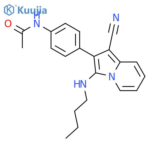 ACETAMIDE, N-[4-[3-(BUTYLAMINO)-1-CYANO-2-INDOLIZINYL]PHENYL]- structure