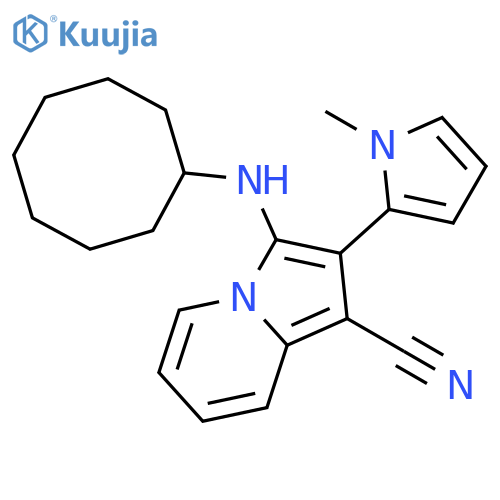 1-Indolizinecarbonitrile, 3-(cyclooctylamino)-2-(1-methyl-1H-pyrrol-2-yl)- structure